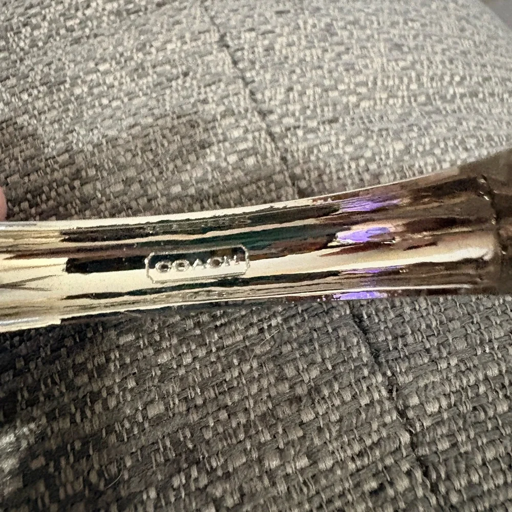 EUC Y2K Coach Celestial/Star Enamel Hinged Bangle Bracelet Black - Picture 3 of 5